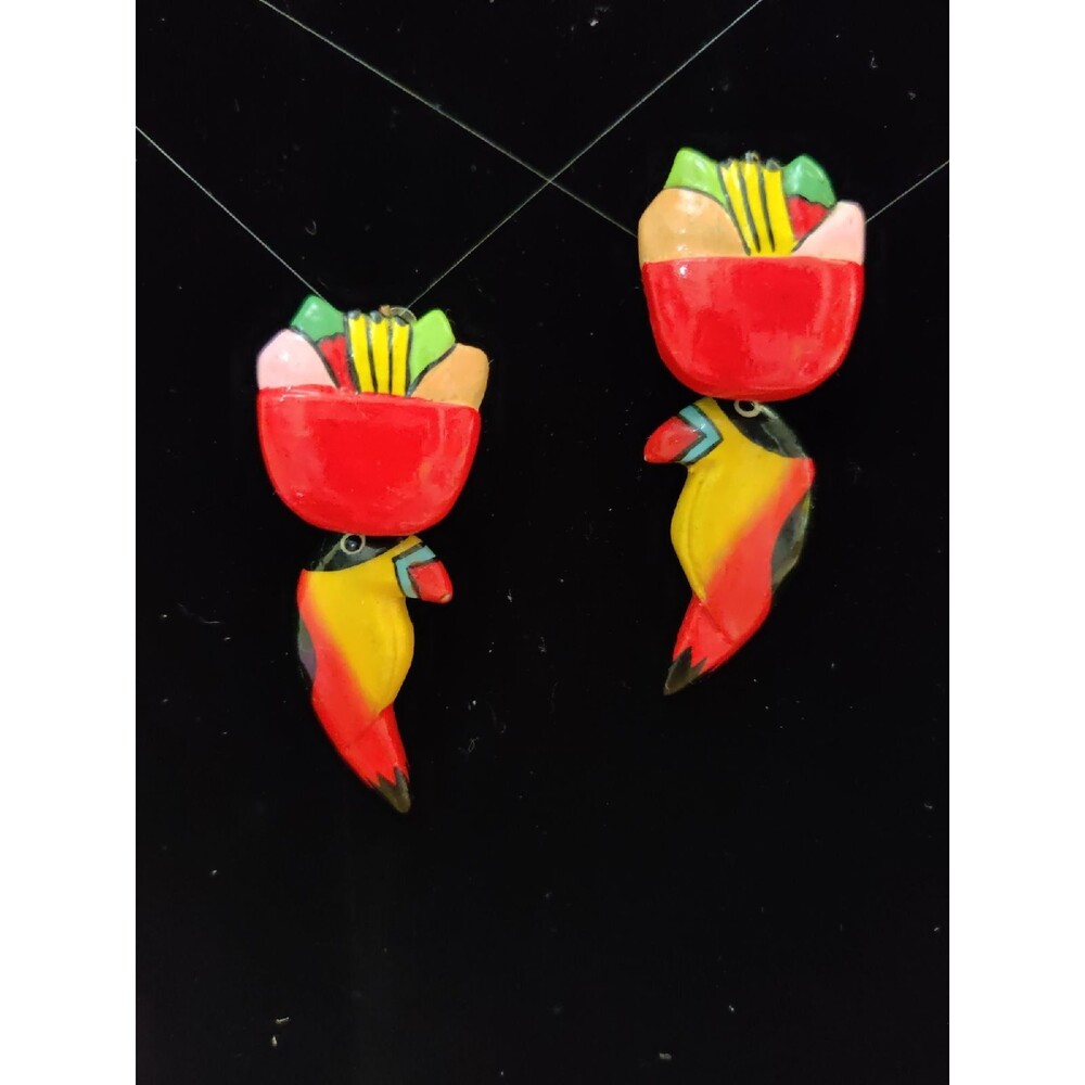 Parrot Clip On Earrings